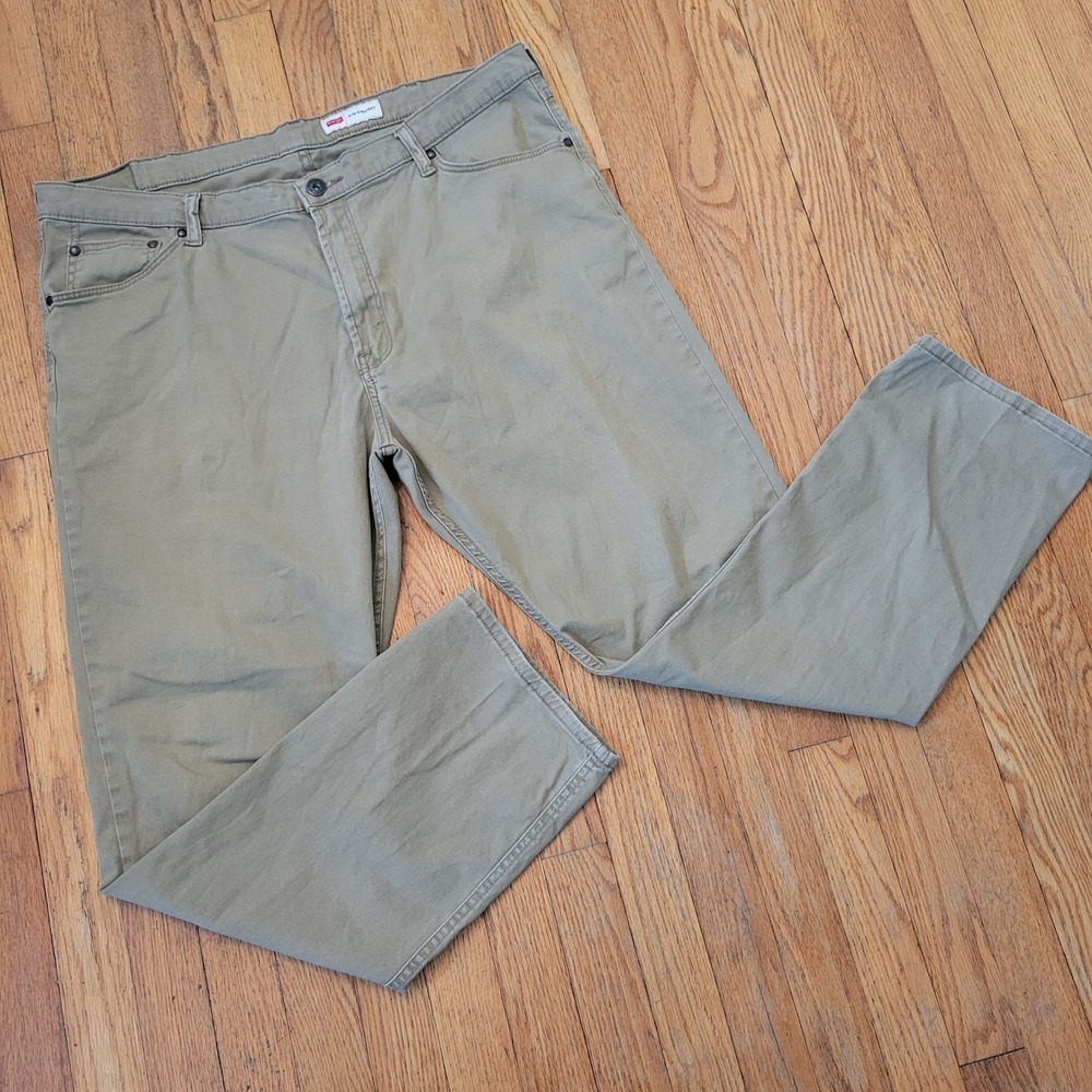 Wrangler 41x30 Pants Tan Slim Straight Khaki Western Work Country Indie Granola